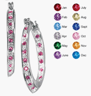 Avon Birthstone Hoop Earrings Sept/Sapphire