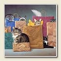 Bag Ladies Kitty Kats Cats Kittens Absorbastone Six Inch Tile Trivet