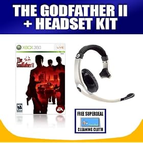 Xbox 360 The Godfather II with Motorola Gaming Headset X205 + Exclusive FREE Complimentary Super Deal Micro Fiber Cleaning Cloth
