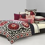 Natori Samarkand 300-Thread Count Cotton Sateen Print Queen Duvet, Multi