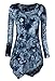 DJT Womens Tie Dyed Hankerchief Hemline Tunic Top XX-Large #17 Navy