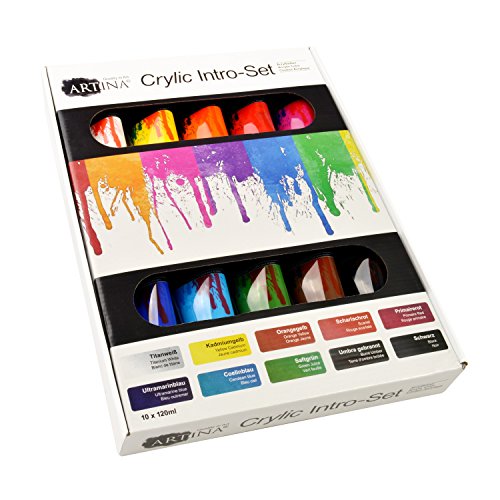 Imagen 2 de Artina - Set de 10 x 120 ml tubos de colores acrílicos - Calidad óptima - Ideal para profesionales y aficionados