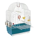 Ferplast Ibiza Open Bird Cage With Pearly White Bars with Accessories, Medium