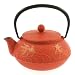 Iwachu Japanese Iron Teapot Tetsubin Gold and Cinnabar Goldfish