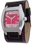 EOS New York Unisex 73LPNK Techno Black Leather Strap Watch