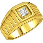 Diamond Solitaire Gold Men's Ring SDR562