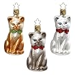 Inge-Glas 85104110 Cuddly Kitten Set of 3 Glass Ornaments Hand-Blown and Hand-Painted 9 cm