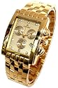 Mens Oskar Emil Rodez Limited Edition 23ct Gold Plated 7 Diamond Chronograph Watch with Gold Dial