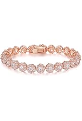 Bamoer Rose-Gold Plated Sparkling White Cubic Zirconia Stones Bracelet