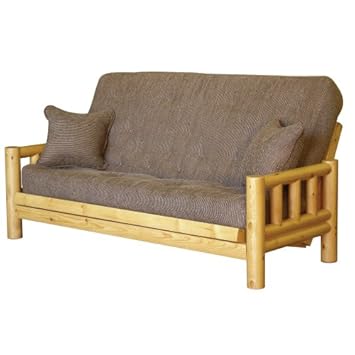 Big Tree Furniture Tahoe Full Size Futon Sofa Sleeper Set with 2 Matching Pillows