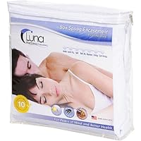Luna Premium Waterproof Zippered Bed Bug Proof Box Spring Encasement 9 Height - Twin Size - Made In The USA