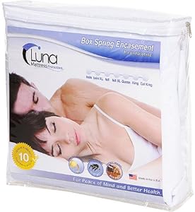 Luna Premium Waterproof zippered Bed Bug Proof Box Spring Encasement 9