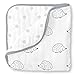 SwaddleDesigns 4-Layer Cotton Muslin Luxe Blanket, Cuddle and Dream, Black Hedgehog and Dots