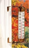 Antiqued Brass Wall Mounted EZ View Outdoor Thermometer