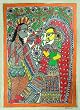 Madhubani painting, 'Krishna's Serenade'