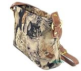 Tapestry Ladies Petite Adjustable Shoulder Bag (Cats) - Gobelin Style