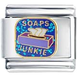 Pugster Golden Italian Charm Soaps Junkie Words & Phrases