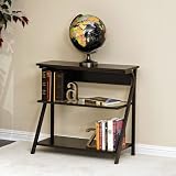 Sauder Akimbo Bookcase in Bronze,Espresso,Clear Glass
