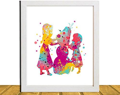 Frozen Inspired Wall Art, Elsa, Watercolor Disney Inspired Art, Kids Room Decor, Kids Wall Art, Baby Girl Nursery Art, Kids Art Prints, Unframed, Printed on Archival Matte Premium Photo Paper