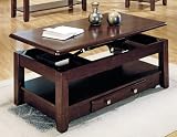 Steve Silver NE300CLC Nelson Lift - Top Cocktail Table with Casters - Cherry