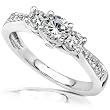 1/2ct TW Three-Stone Round Brilliant Diamond Engagement Ring in 14kt Gold