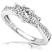1/3ct TW Three-Stone Round Brilliant Diamond Enagagment Ring in 14kt Gold