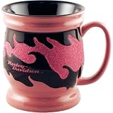 Harley Davidson Pink & Black Sparkle Flames 12 Ounce Coffee Mug