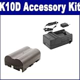 Pentax K10D Digital Camera Accessory Kit includes: SDM-138 Charger, SDNP400 Battery