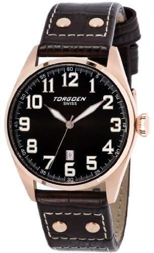 Torgoen Swiss Men's T28105 T28 3-Hand Rose Aviation Watch