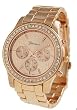 Bling Jewelry Geneva Rose Gold Plated Classic Round CZ Ladies Watch
