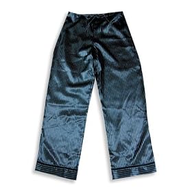 Buy Cinema Etoile - Ladies Satin Pajama Pant, Teal, Silver by BargainChildrensClothing Sleepwear
