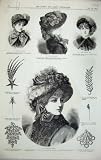 1882 WOMENS BONNET HAT BODICE COSTUME MUFF VELVET PLUSH