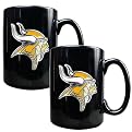 2 Pc Minnesota Vikings Coffee Mug Set - Balck