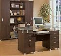 Glass Top Desk And Matching Bookcase