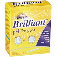 RepHresh Brilliant pH Tampons, Regular Absorbency, Unscented, 18-Count Boxes (Pack of 3)