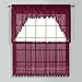 United Curtain Valerie Lace Sheer Straight Valance, 52 by 15-Inch, Burgundy