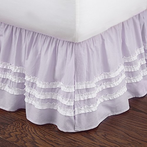 Lilac Ruched Twin Bed Skirt