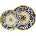 Le Cadeaux Triple Weight Melamine 16 Piece Plate Set: 8 Salad and 8 Dinner Plates, Malaga