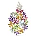 14K Gold Gemstone & Diamond Floral Bouquet Pin