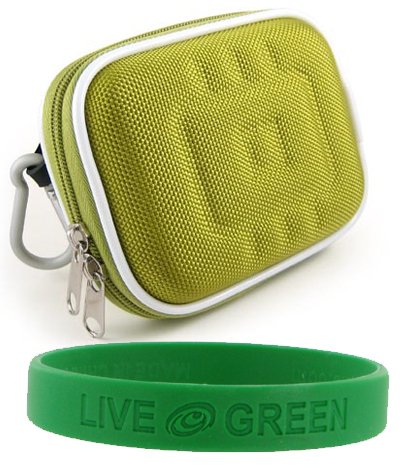 Carry Case for Flip Video and Flip Video Ultra Camcorder with Carabineer Clip + Screen Protector Shield + + 3ft USB 2.0 Passive A to A Extension (Nylon Green)