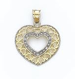 14K .05CT DIA HRT/IN HRT PENDANT - GH16849