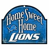 NFL Detroit Lions 10-by-11 inch Wood "Home Sweet Home" Sign