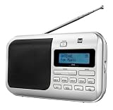 Dual DAB 4 Tragbarer Digitalradio (DAB+/UKW-Tuner, 1 Watt, Kopfh&ouml;reranschluss) silber