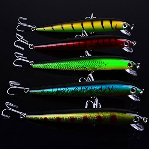 17.6cm 5Pcs Minnow Bionic Bait Hard Bait Fishing Lure 30g With 2 Hooks