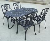 Review UKX  / Cast Aluminium Garden Furniture Set Oval 140x85 table Antique Bronze