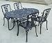 Cast Aluminium Garden Furniture Set Oval 140x85 table Antiqe Silver