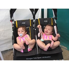 JEEP Twin All Weather Umbrella Stroller: Yellow & Black
