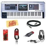 Roland Fantom-G6 Music Workstation Bundle with Headphones, 20-Foot Instrument Cable, 10-Foot MIDI Cable, 10-Foot XLR Cable, Velcro Cable Ties, and Polishing Cloth