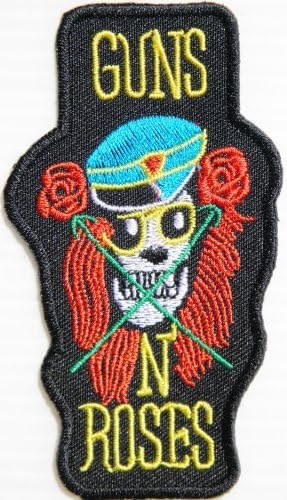 2" x 3.75"GUNS N ROSES Skull Heavy Metal Rockabilly Rock Punk Music Band Logo jacket T-shirt Patch Iron on Embroidered Sign music patch by Tourlesjours