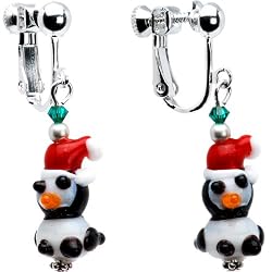 Holiday Penguin Clip Earrings MADE WITH SWAROVSKI ELEMENTS